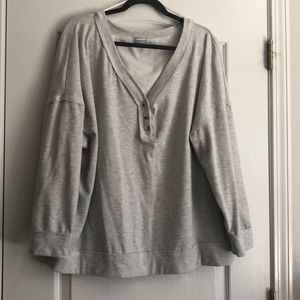 White Birch Long Sleeve Sweatshirt Raw Edge 1XL